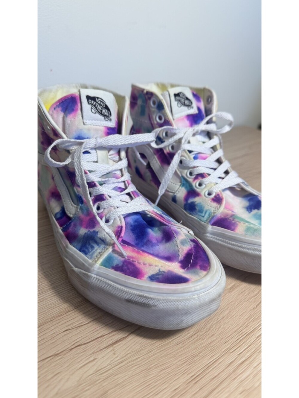 WOMEN’S VANS SK8 HI TAPERED VR3 CUSH SUNNY DAY MULTICOLOR HI TOP SNEAKERS 8.5